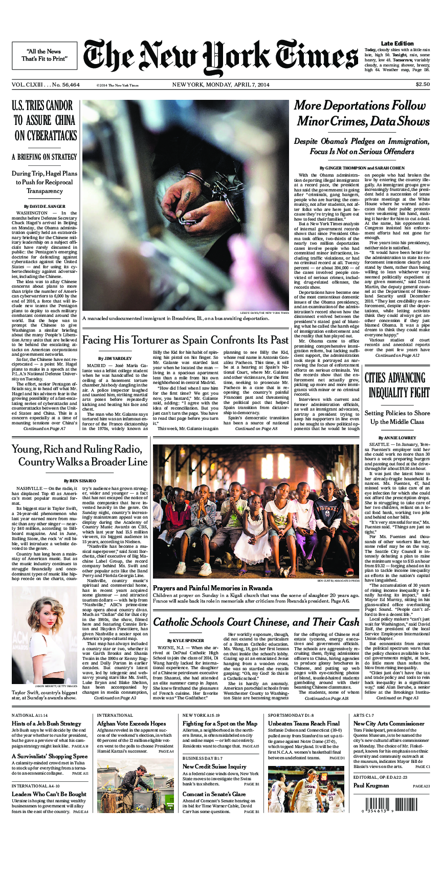 Prima-pagina-New-York-Times-del-2014-04-07