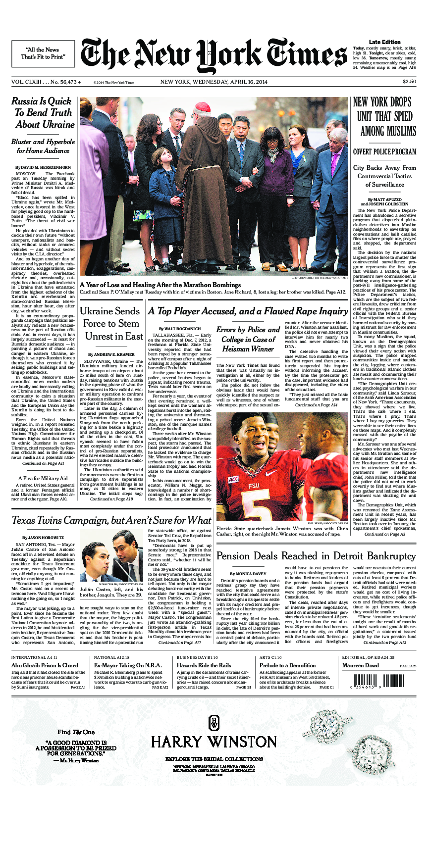 Prima-pagina-New-York-Times-del-2014-04-16