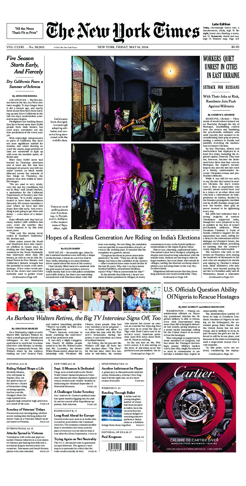 Prima-pagina-New-York-Times-del-2014-05-16