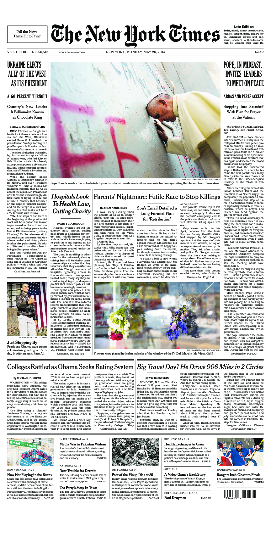 Prima-pagina-New-York-Times-del-2014-05-26