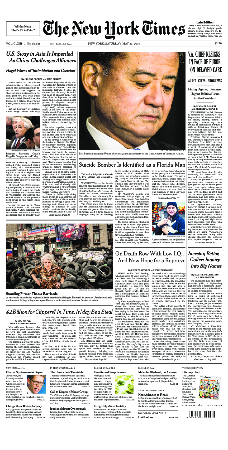 Prima-pagina-New-York-Times-del-2014-05-31