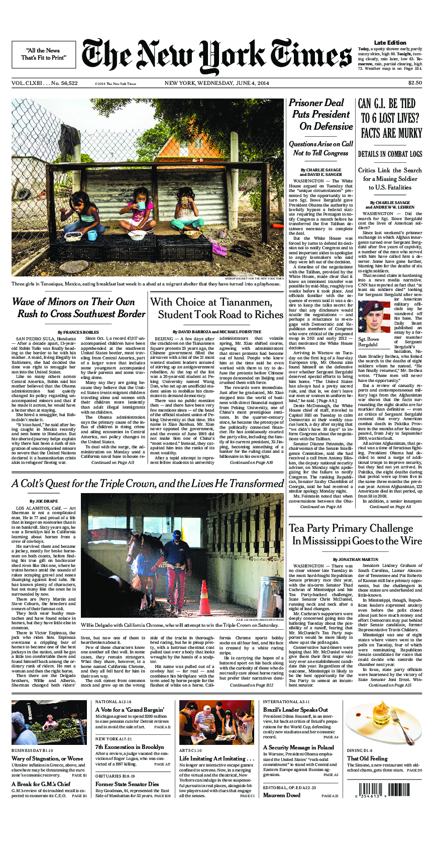 Prima-pagina-New-York-Times-del-2014-06-04