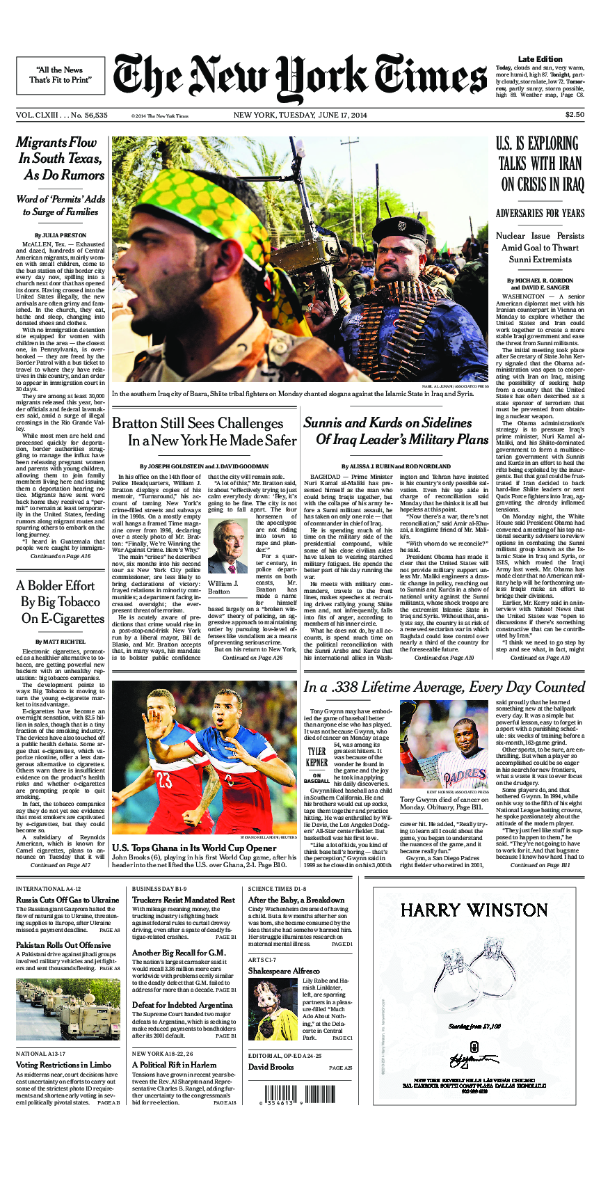 Prima-pagina-New-York-Times-del-2014-06-17