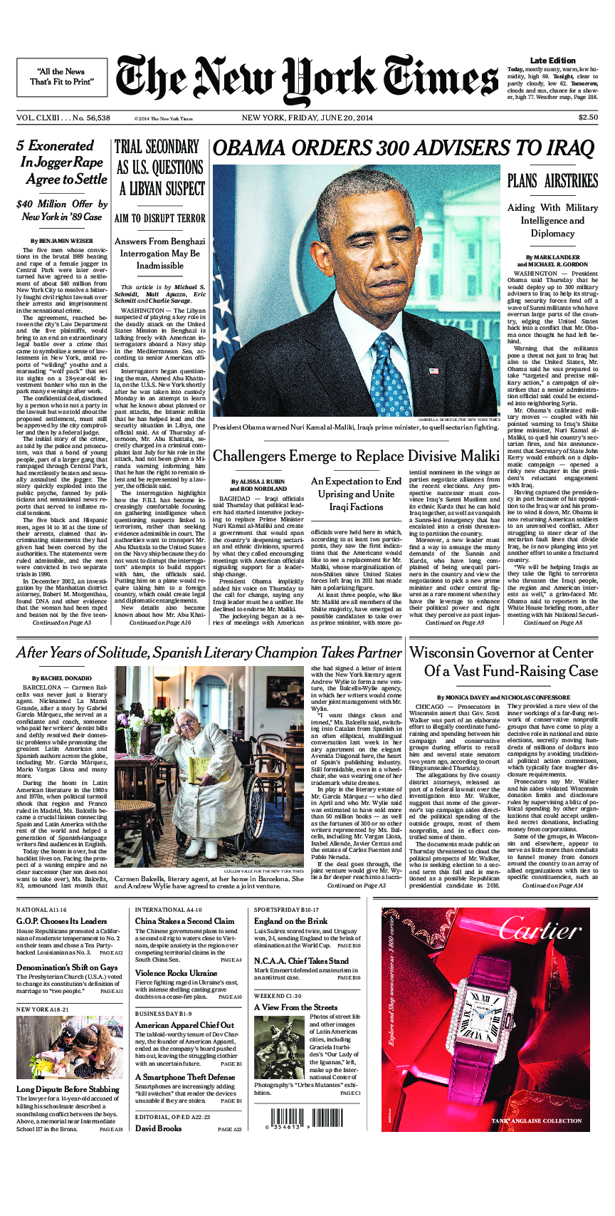 Prima-pagina-New-York-Times-del-2014-06-20