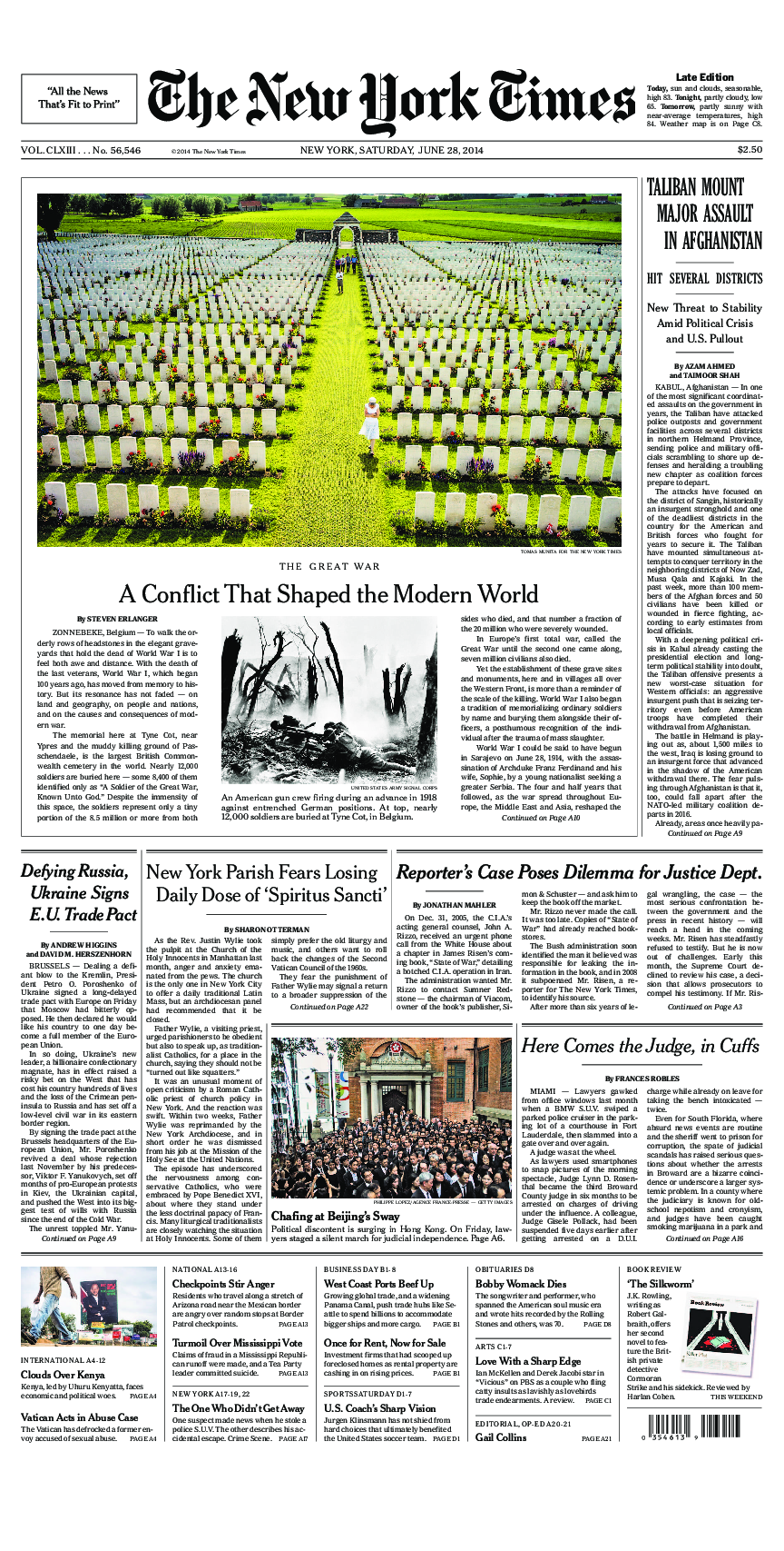 Prima-pagina-New-York-Times-del-2014-06-28