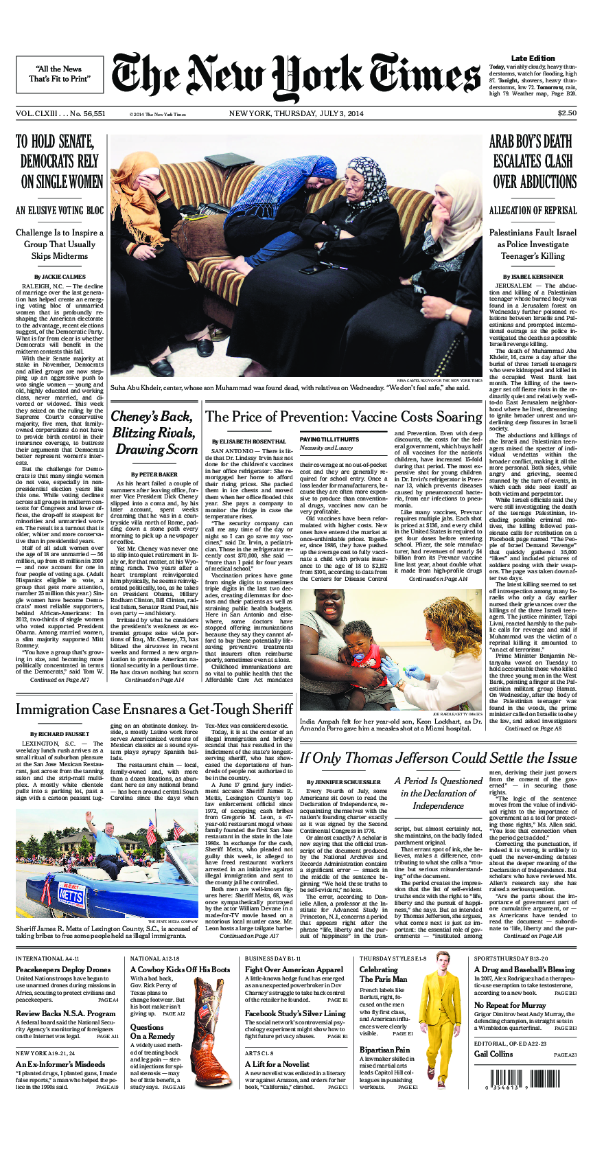 Prima-pagina-New-York-Times-del-2014-07-03