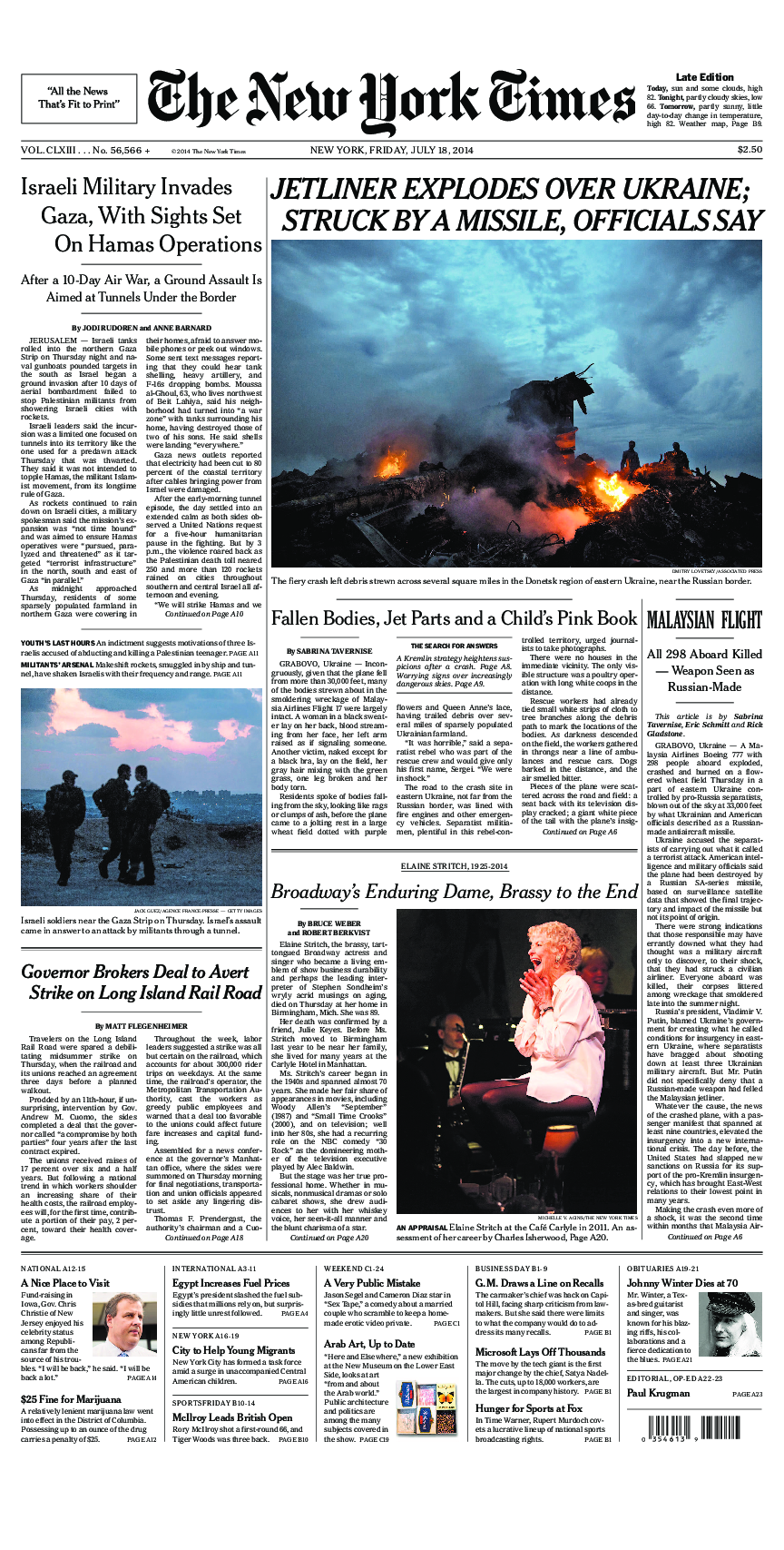 Prima-pagina-New-York-Times-del-2014-07-18