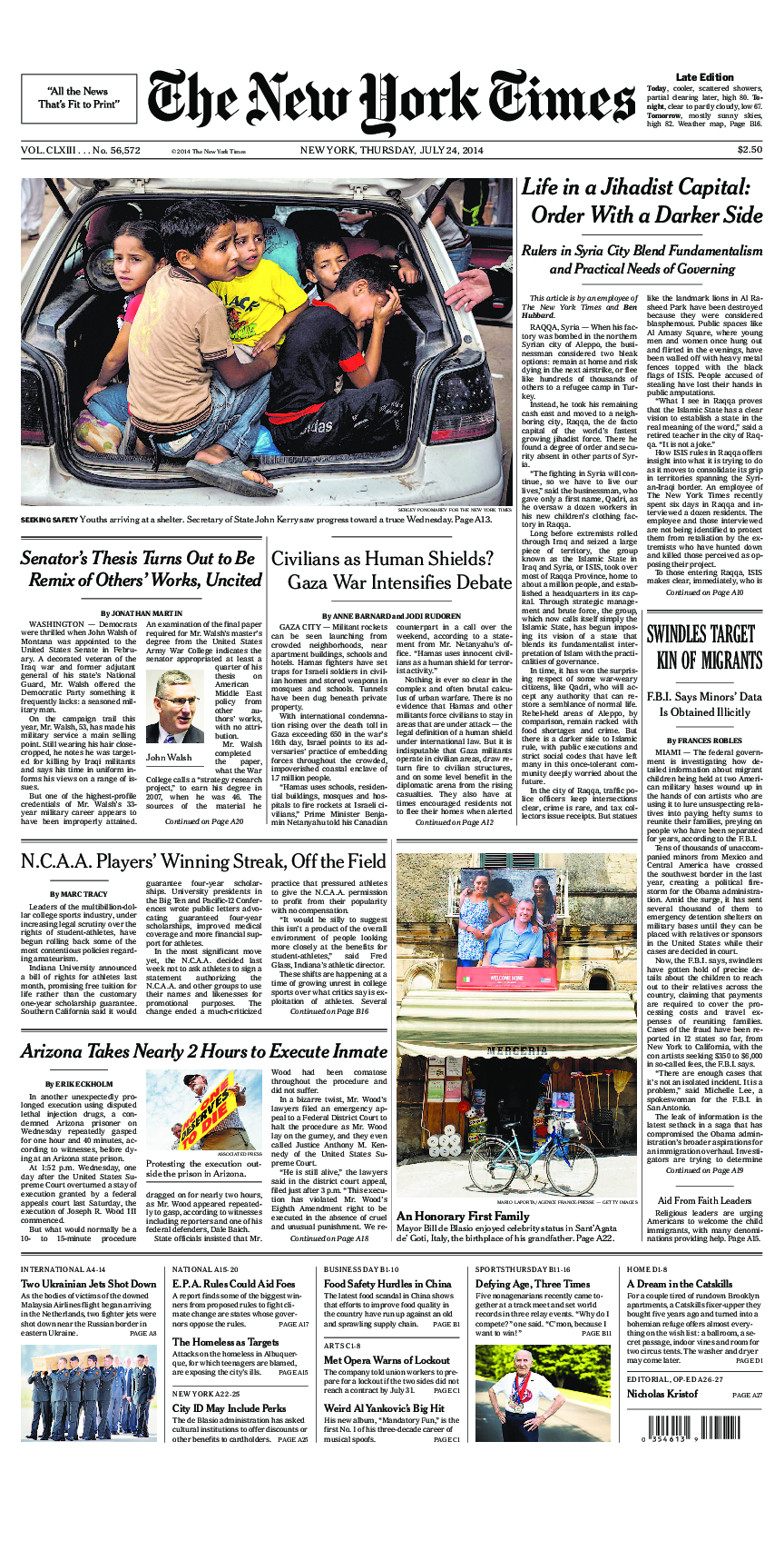 Prima-pagina-New-York-Times-del-2014-07-24