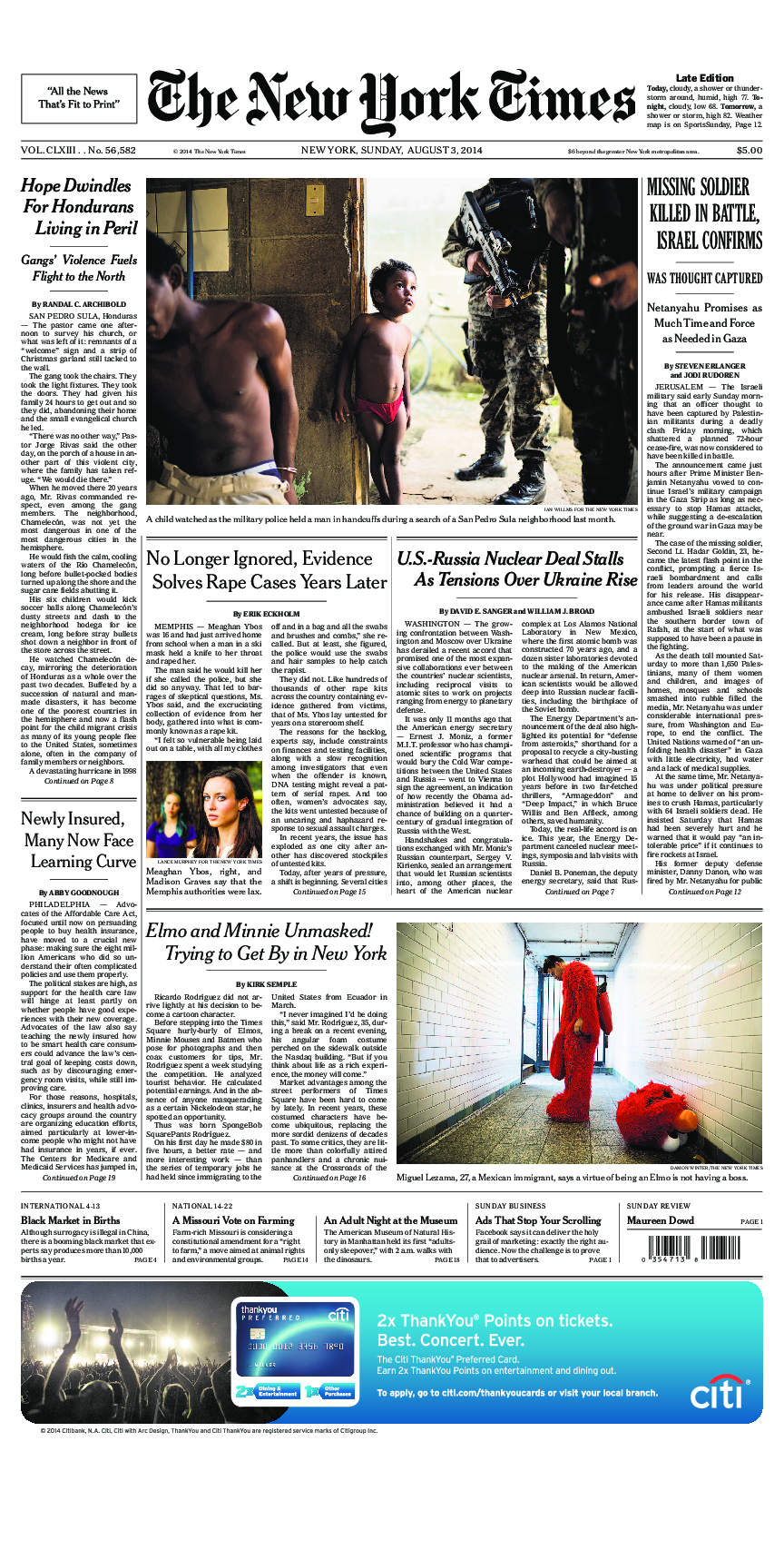 Prima-pagina-New-York-Times-del-2014-08-03