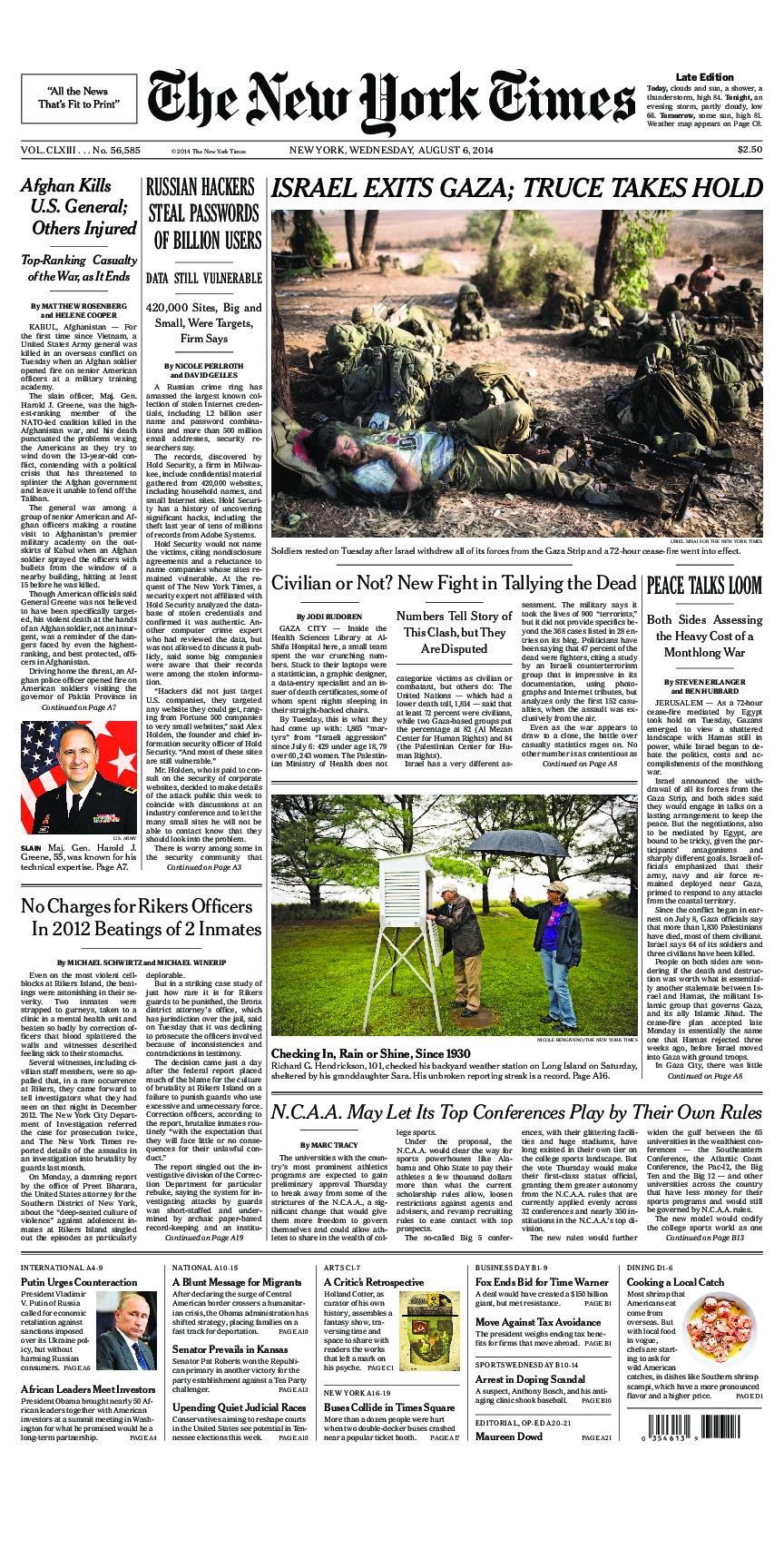 Prima-pagina-New-York-Times-del-2014-08-06