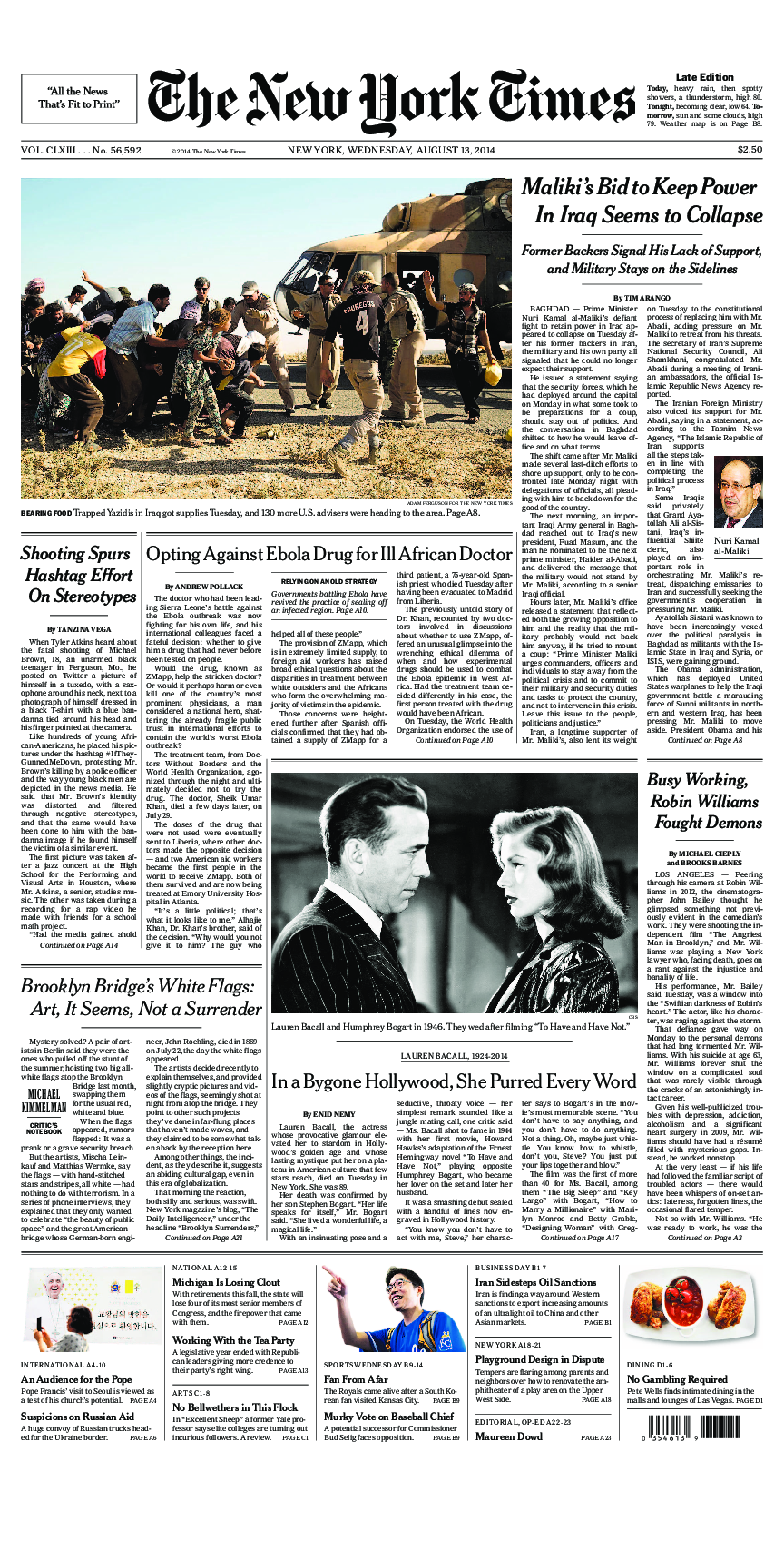 Prima-pagina-New-York-Times-del-2014-08-13