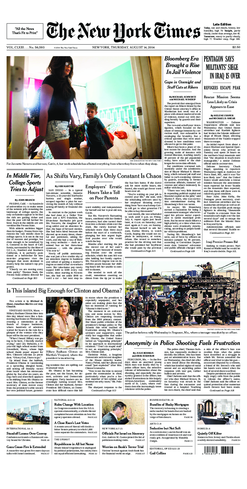 Prima-pagina-New-York-Times-del-2014-08-14