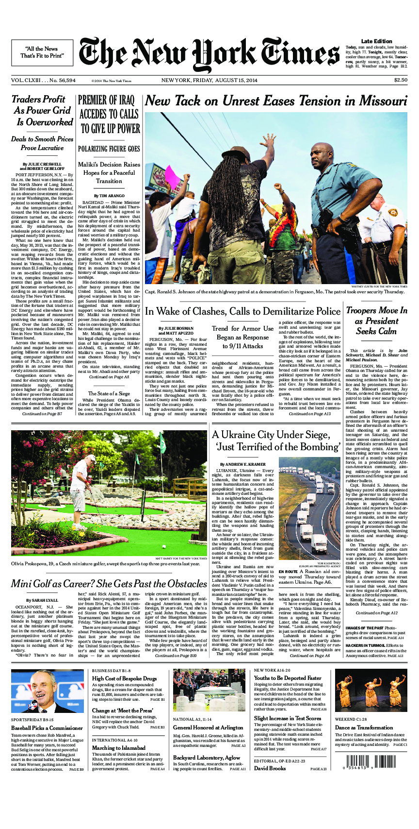 Prima-pagina-New-York-Times-del-2014-08-15