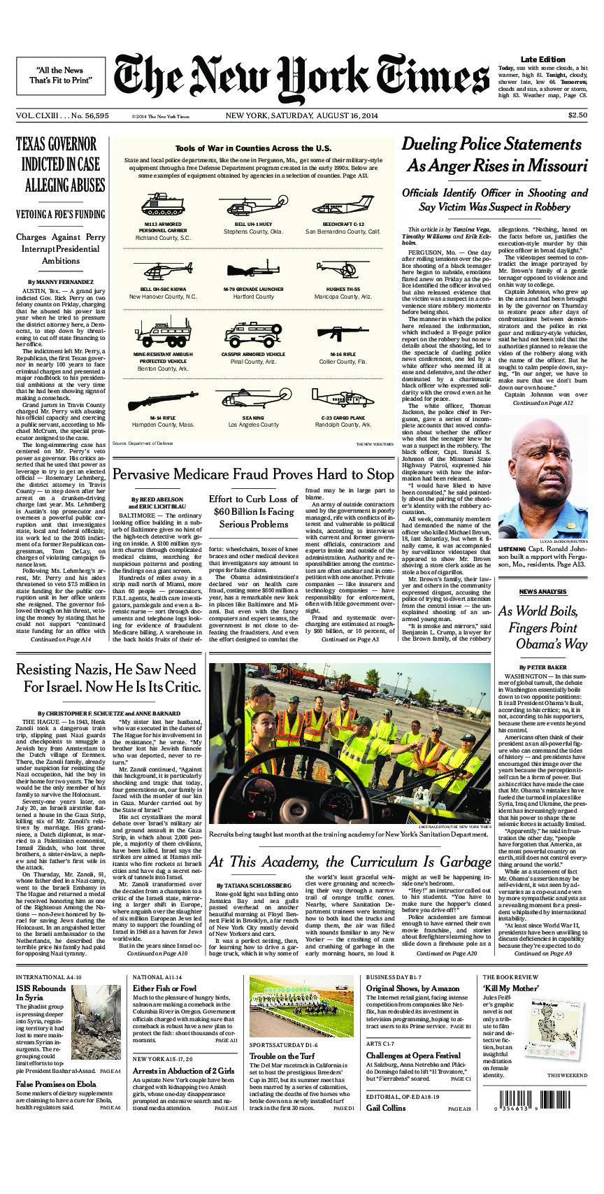 Prima-pagina-New-York-Times-del-2014-08-16