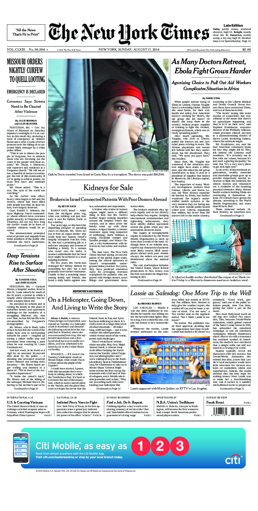 Prima-pagina-New-York-Times-del-2014-08-17