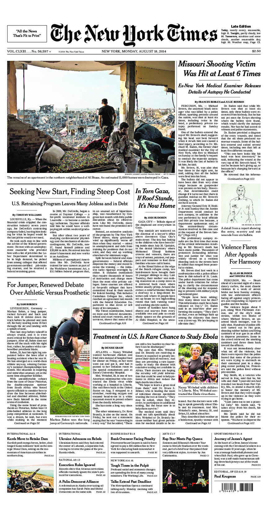 Prima-pagina-New-York-Times-del-2014-08-18