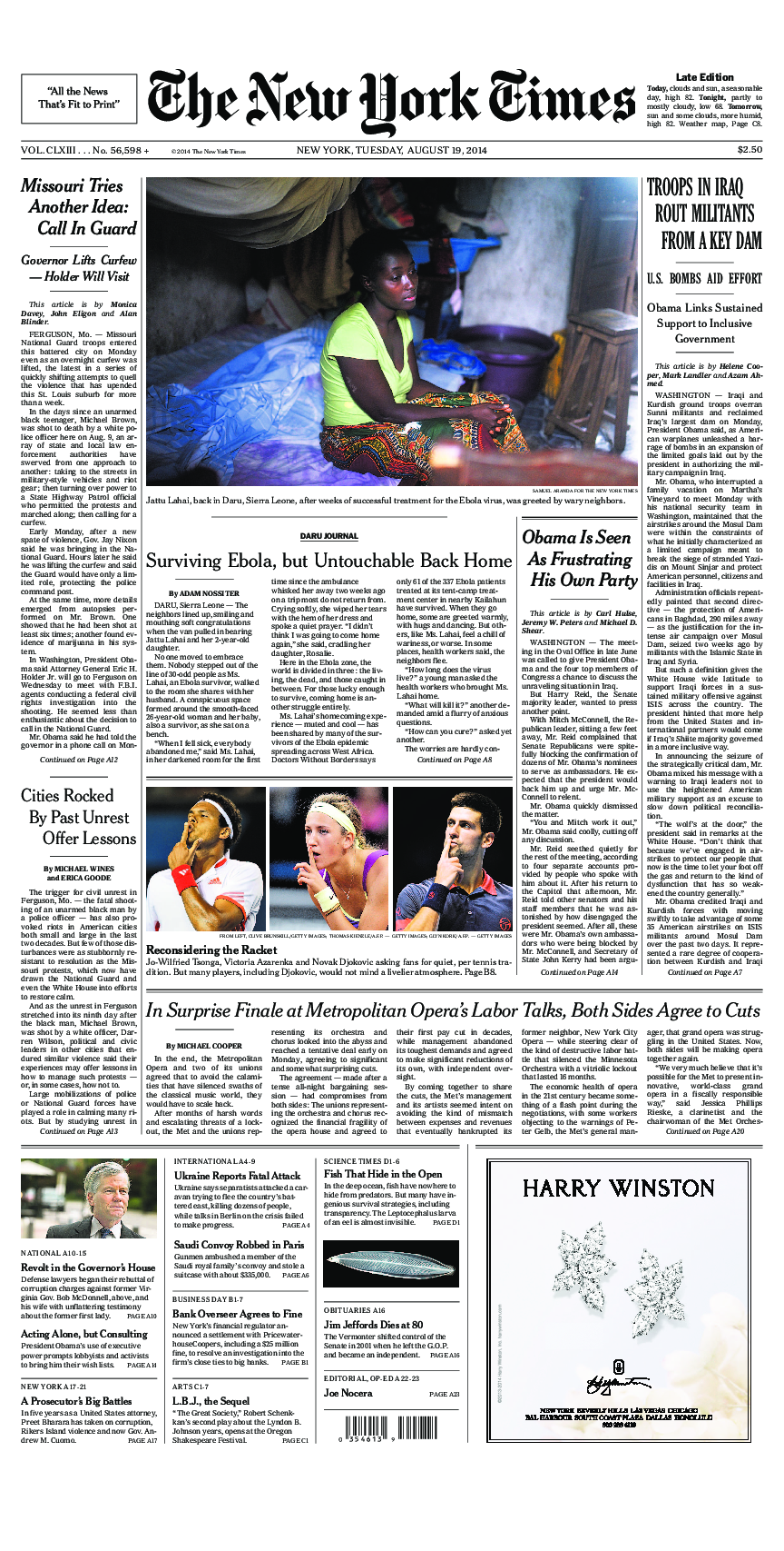 Prima-pagina-New-York-Times-del-2014-08-19