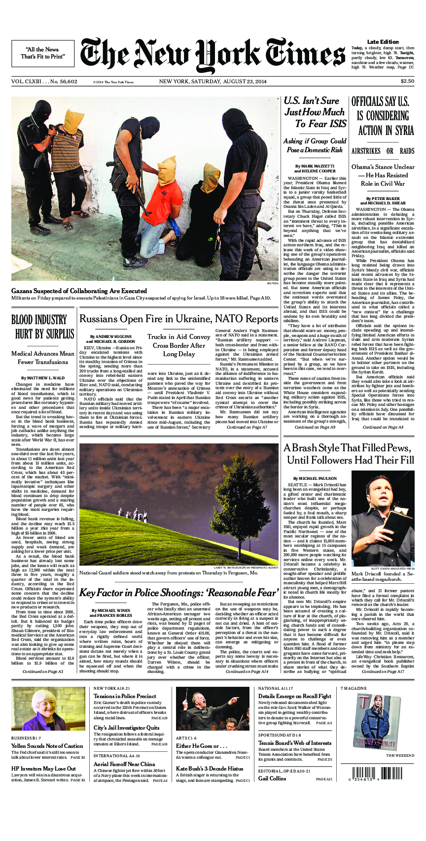 Prima-pagina-New-York-Times-del-2014-08-23