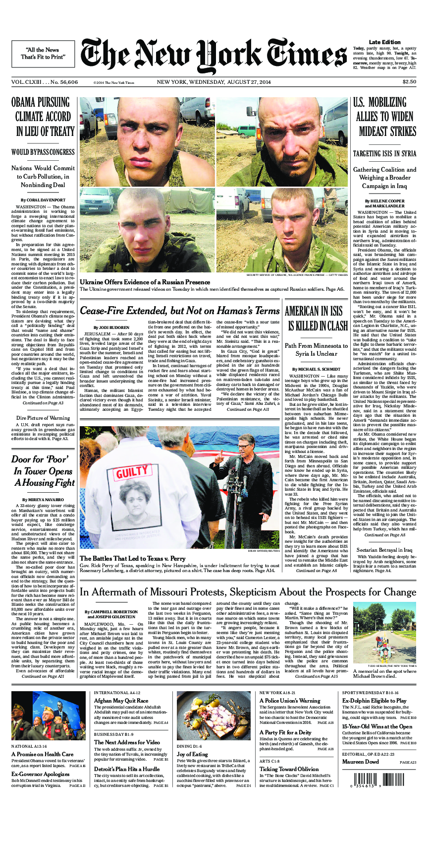 Prima-pagina-New-York-Times-del-2014-08-27