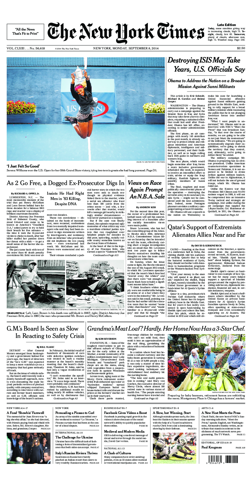 Prima-pagina-New-York-Times-del-2014-09-08