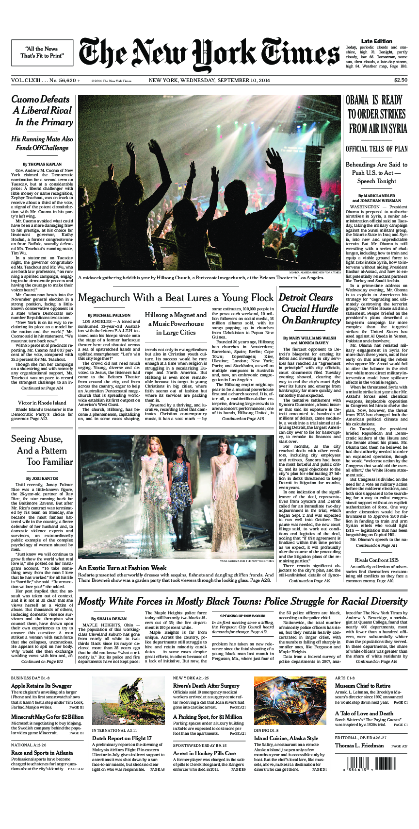 Prima-pagina-New-York-Times-del-2014-09-10