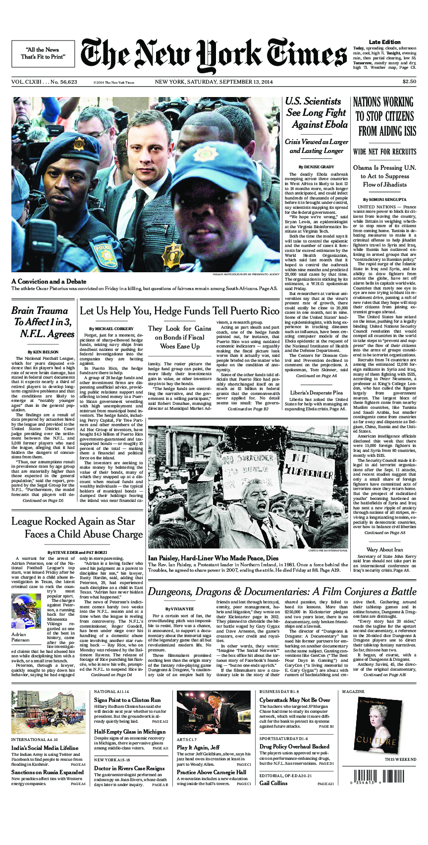 Prima-pagina-New-York-Times-del-2014-09-13