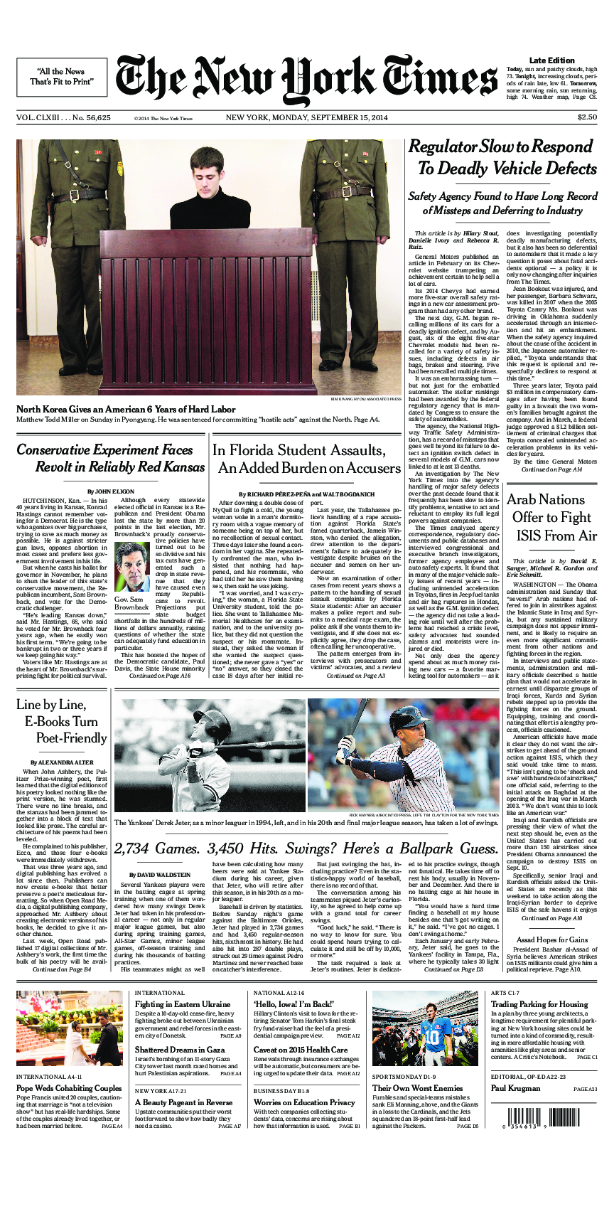 Prima-pagina-New-York-Times-del-2014-09-15