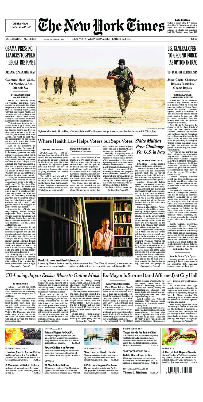 Prima-pagina-New-York-Times-del-2014-09-17