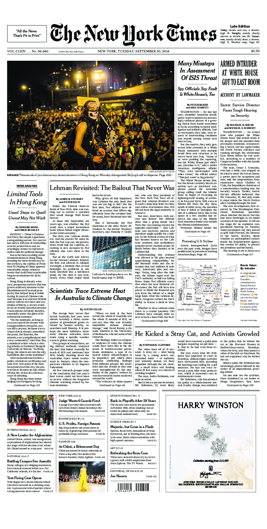 Prima-pagina-New-York-Times-del-2014-09-30