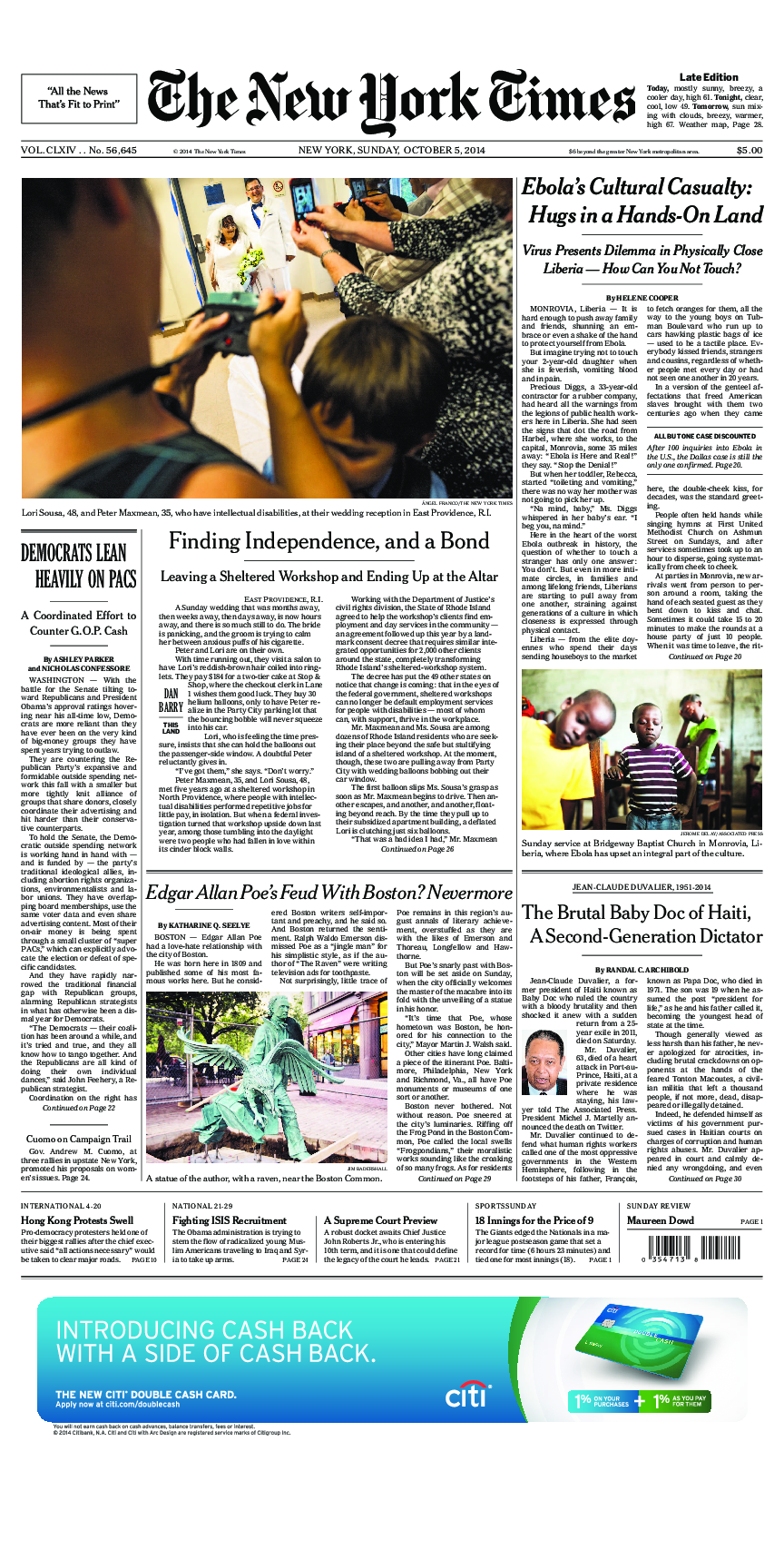 Prima-pagina-New-York-Times-del-2014-10-05