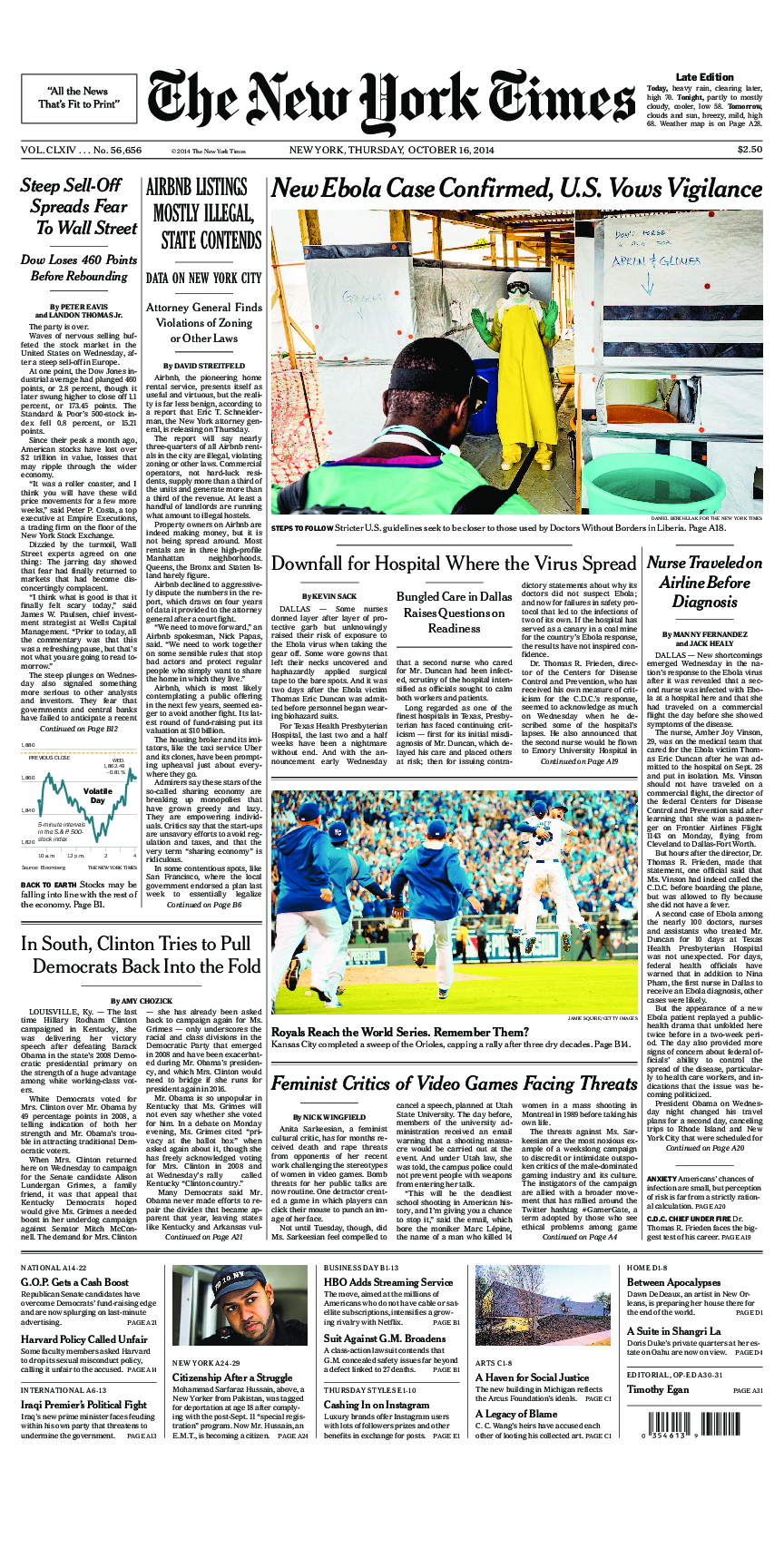 Prima-pagina-New-York-Times-del-2014-10-16