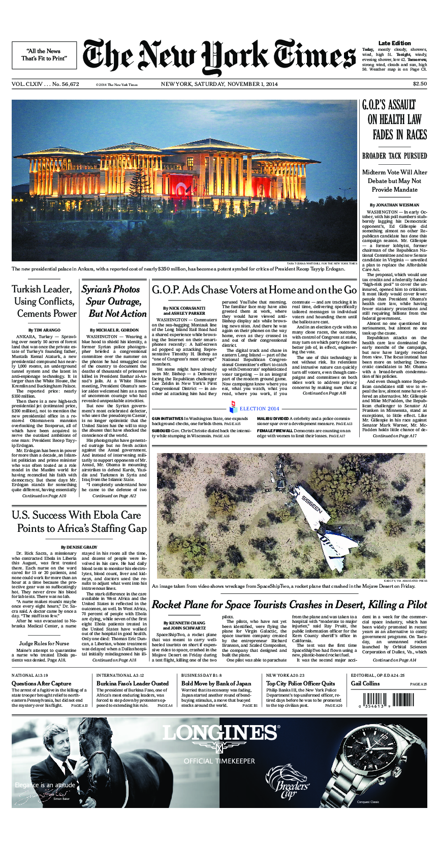 Prima-pagina-New-York-Times-del-2014-11-01