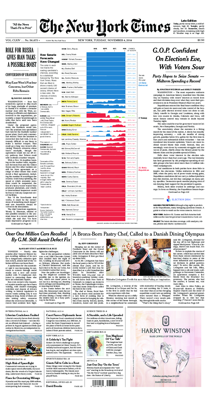 Prima-pagina-New-York-Times-del-2014-11-04