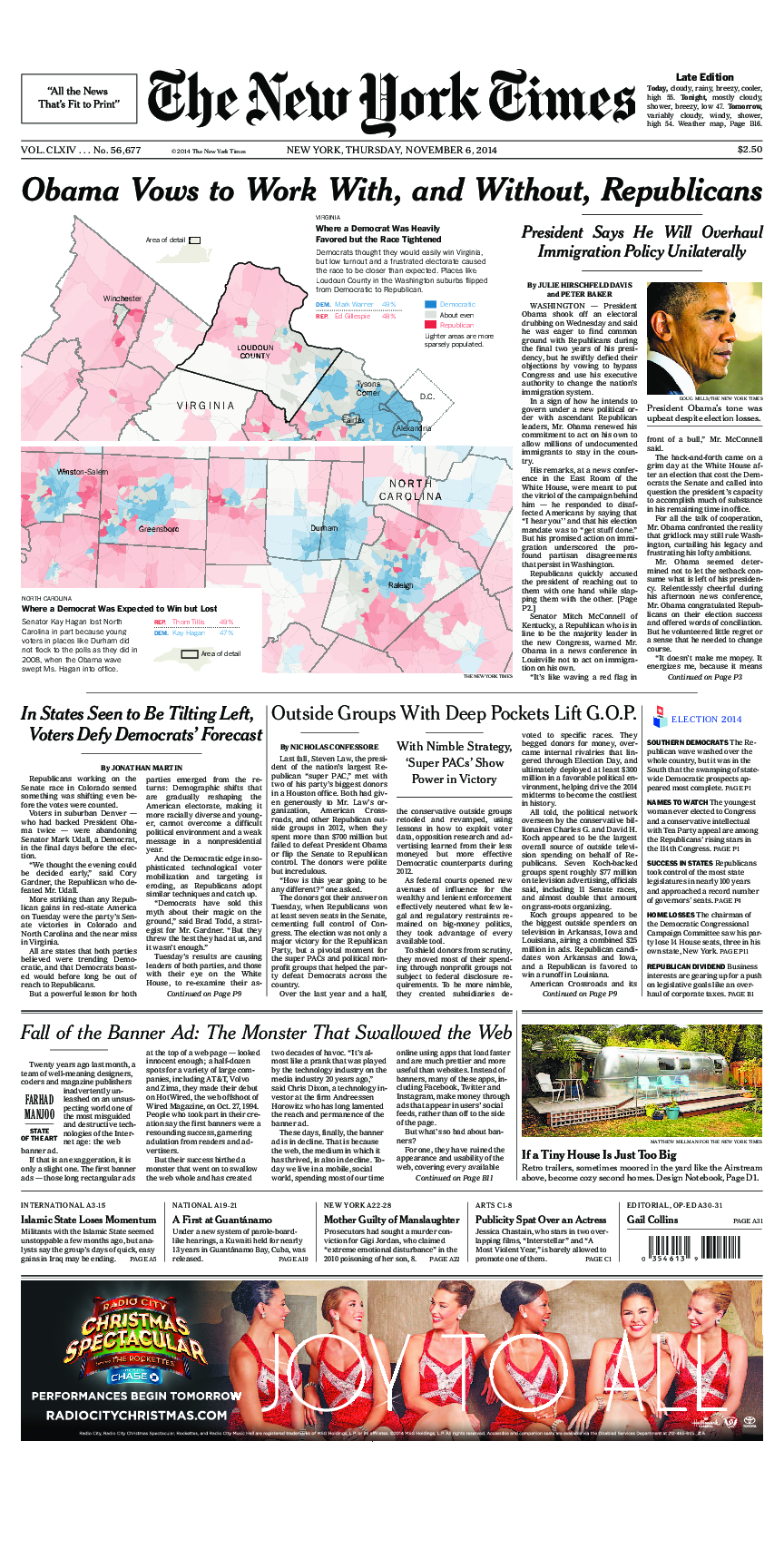 Prima-pagina-New-York-Times-del-2014-11-06