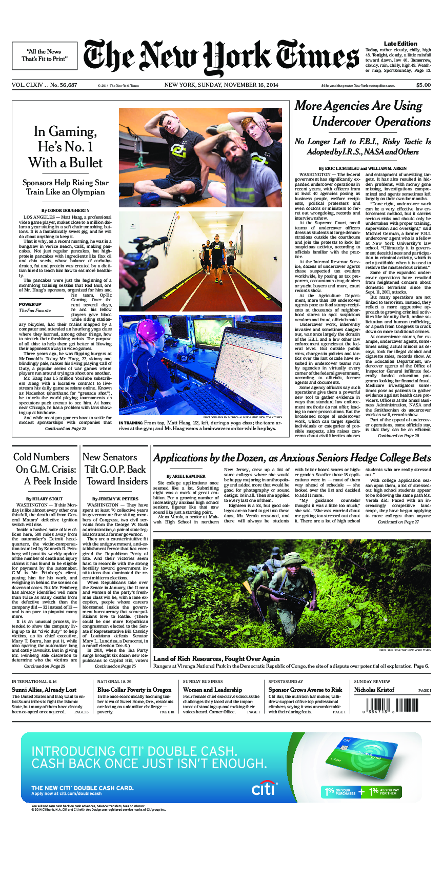 Prima-pagina-New-York-Times-del-2014-11-16