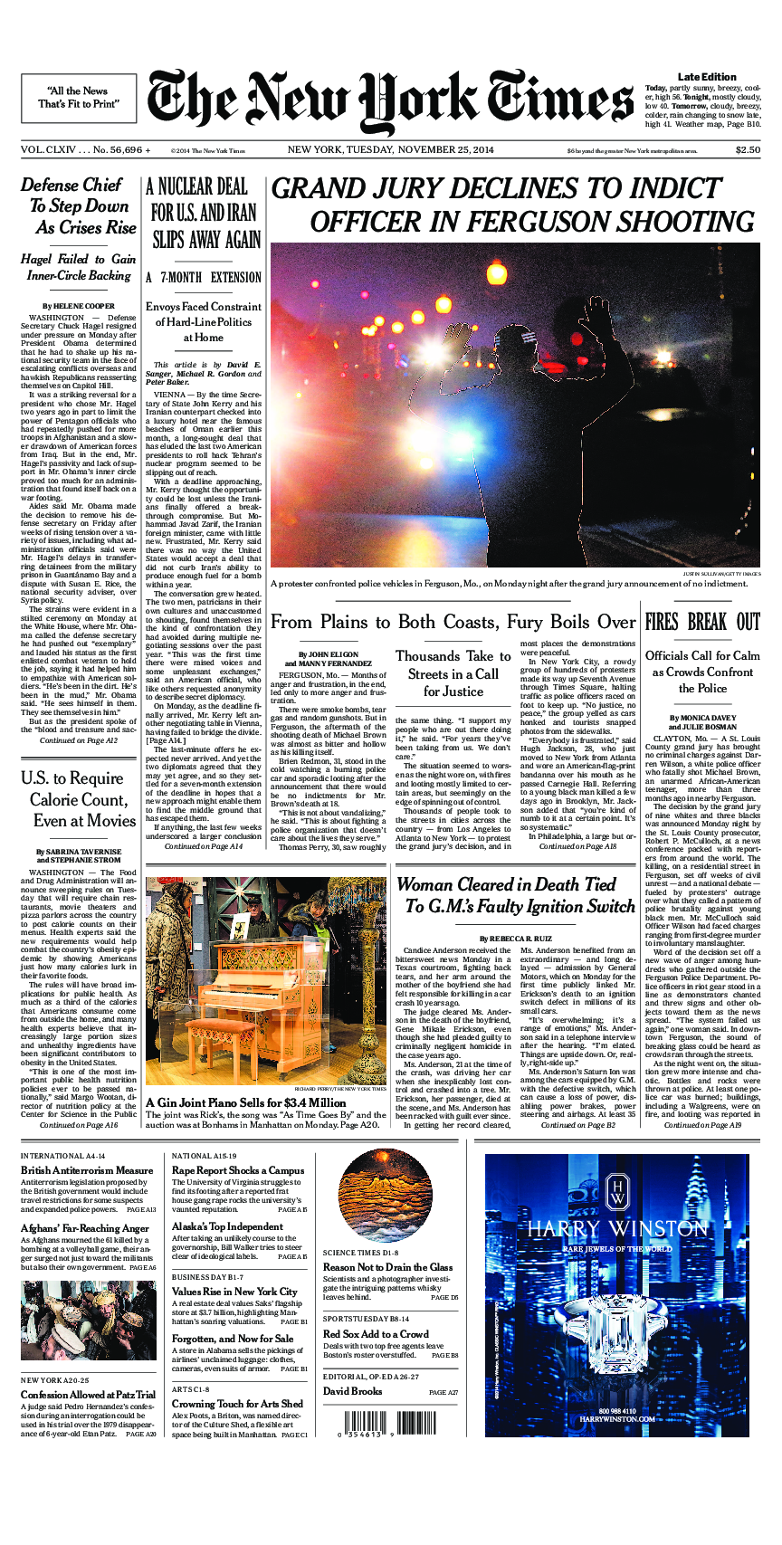 Prima-pagina-New-York-Times-del-2014-11-25