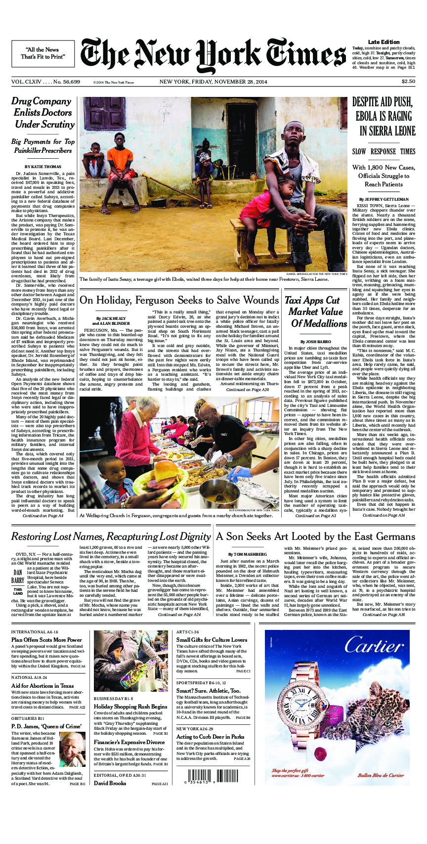 Prima-pagina-New-York-Times-del-2014-11-28