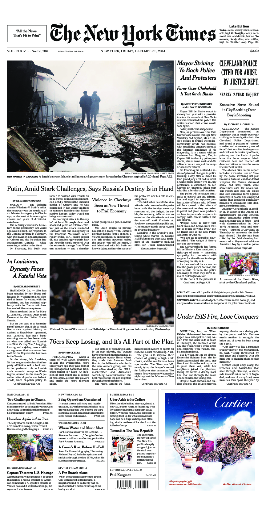 Prima-pagina-New-York-Times-del-2014-12-05