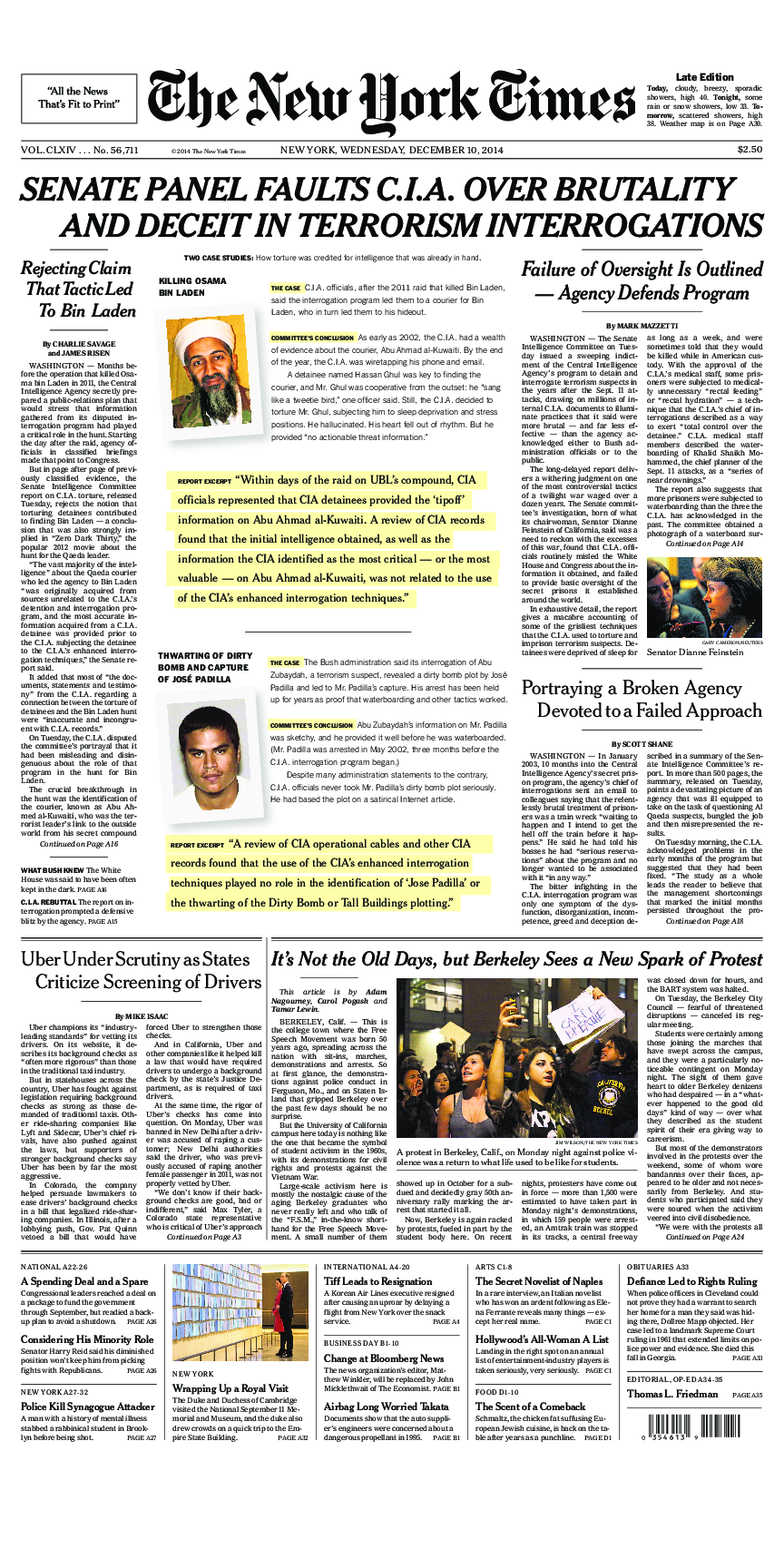 Prima-pagina-New-York-Times-del-2014-12-10