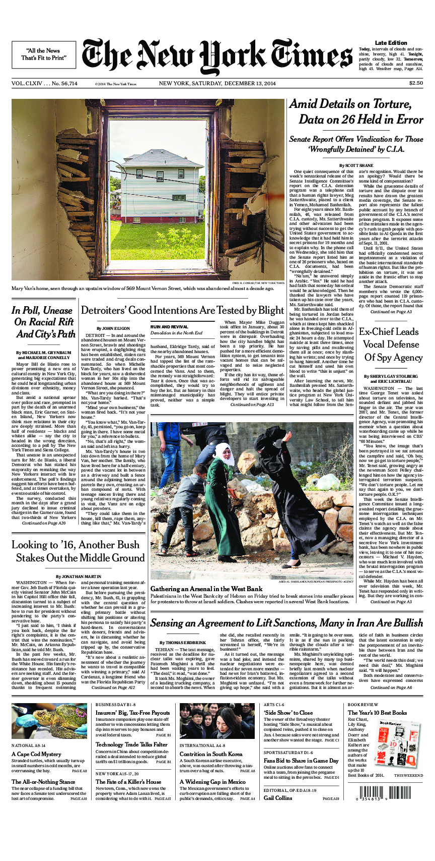 Prima-pagina-New-York-Times-del-2014-12-13