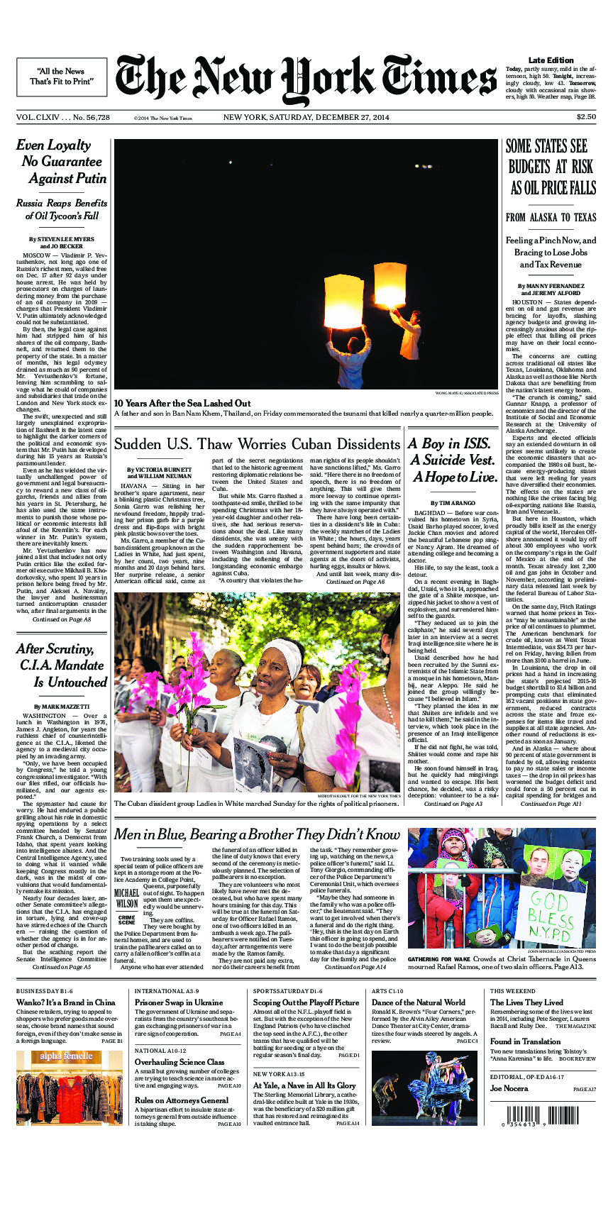 Prima-pagina-New-York-Times-del-2014-12-27