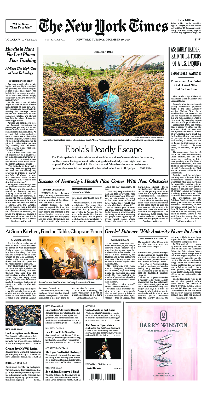 Prima-pagina-New-York-Times-del-2014-12-30