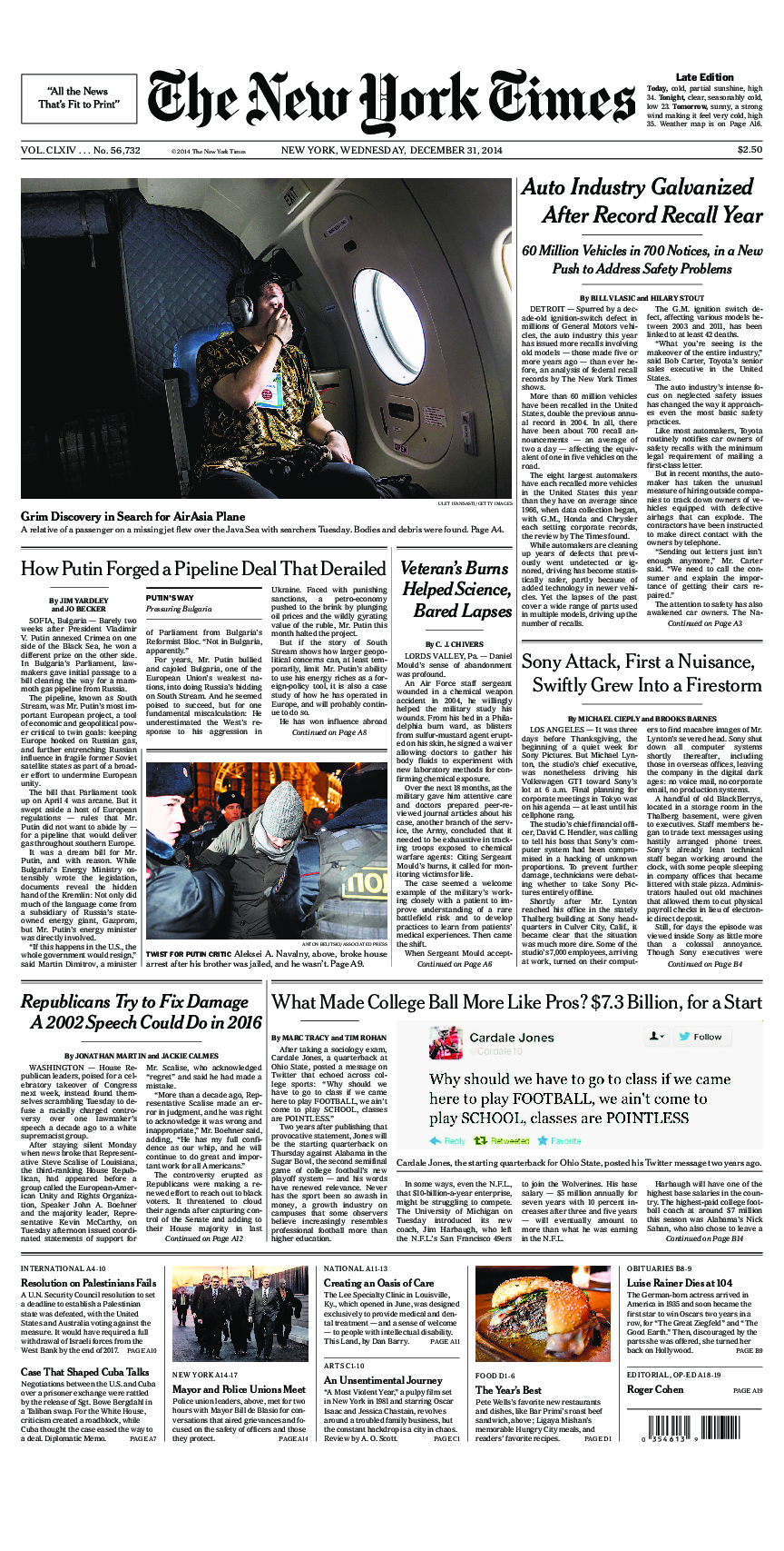 Prima-pagina-New-York-Times-del-2014-12-31