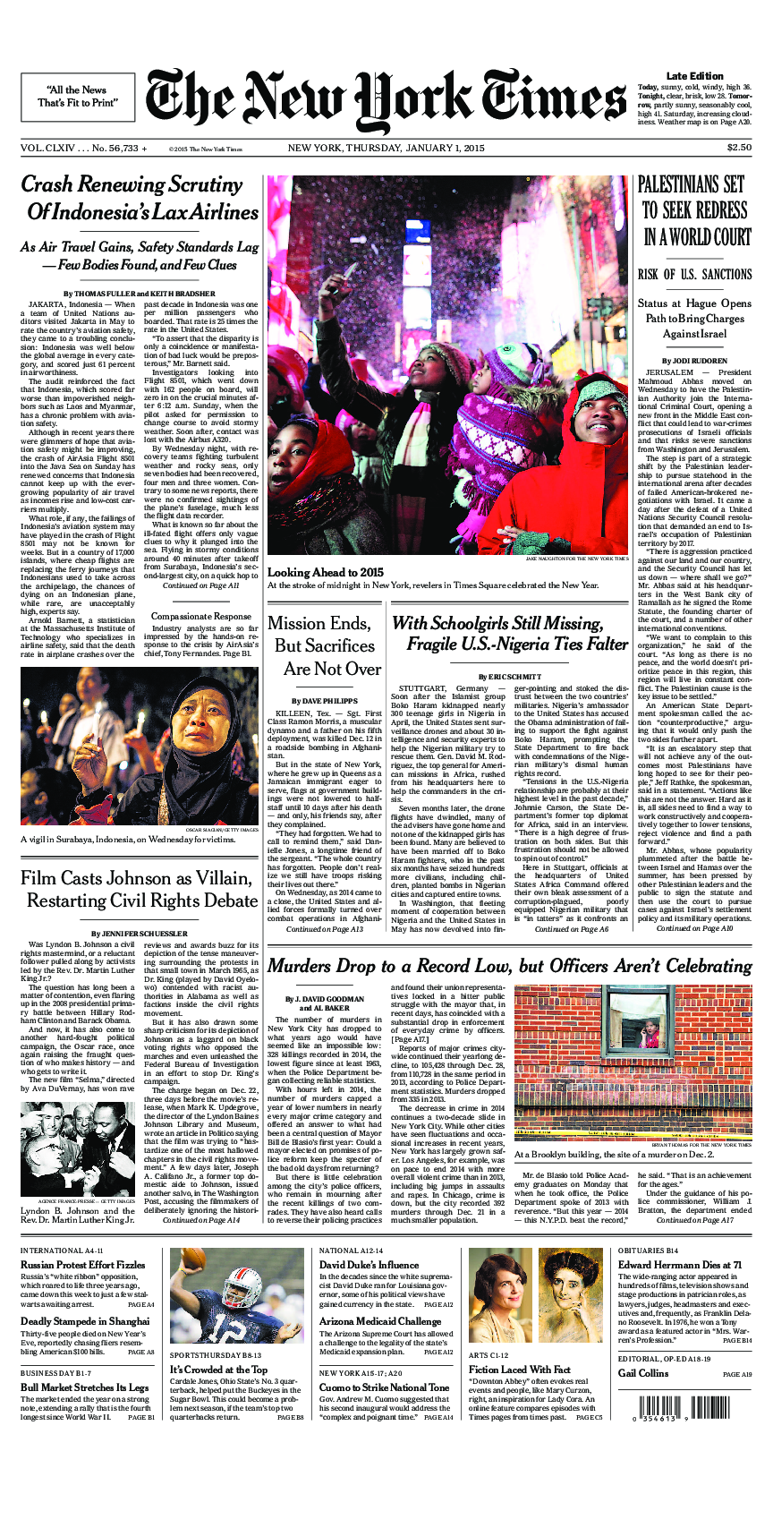 Prima-pagina-New-York-Times-del-2015-01-01