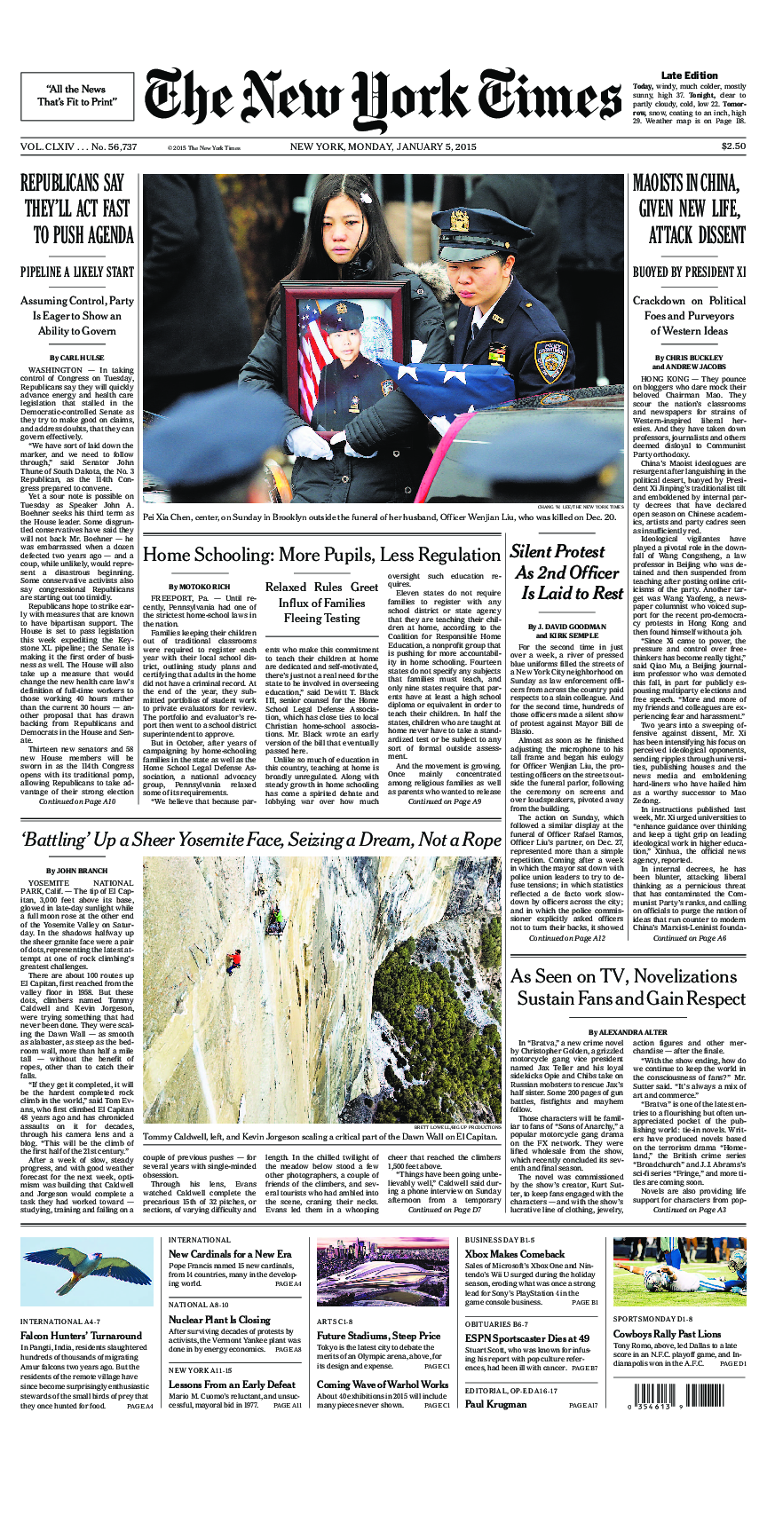 Prima-pagina-New-York-Times-del-2015-01-05