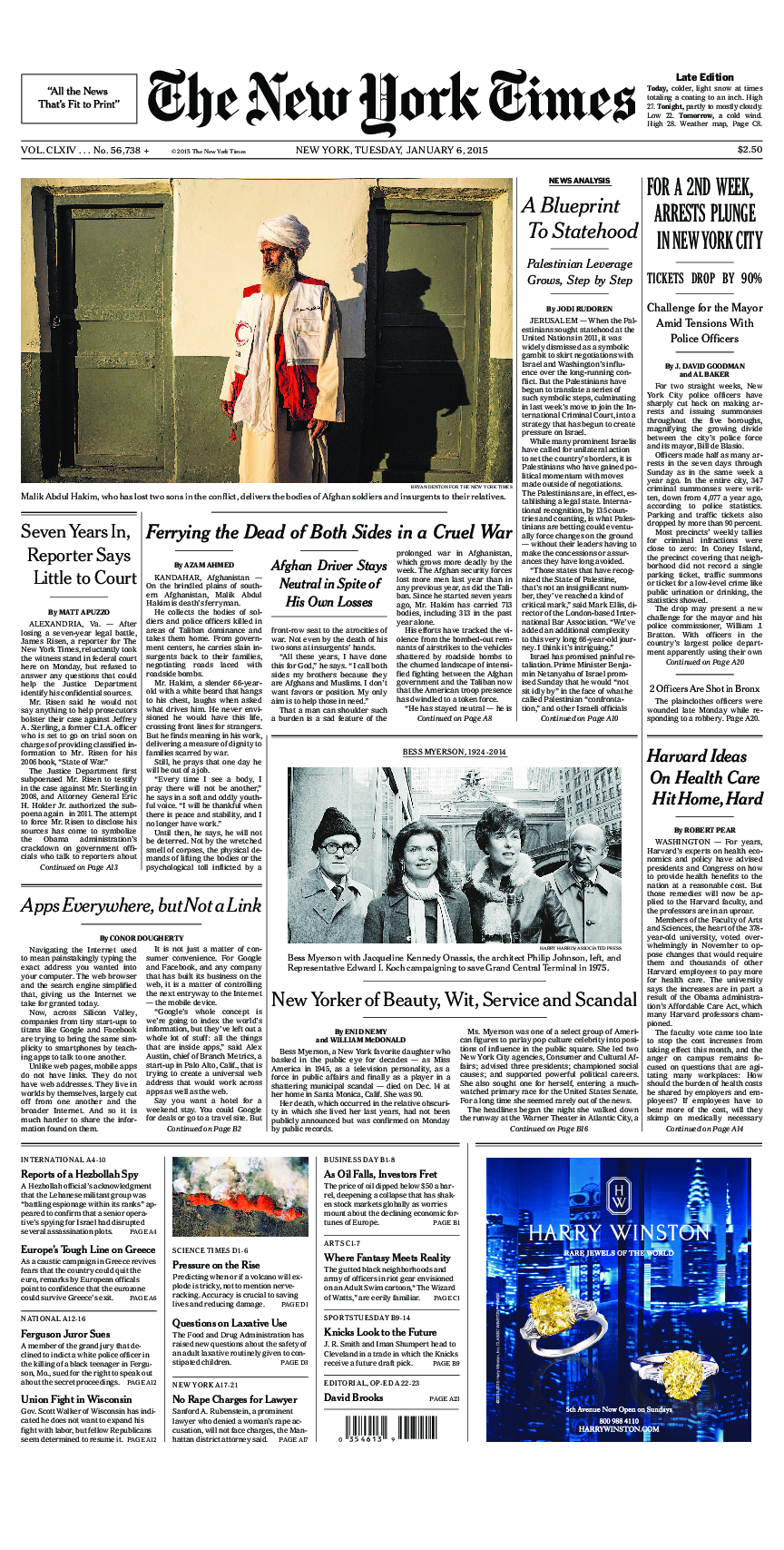 Prima-pagina-New-York-Times-del-2015-01-06