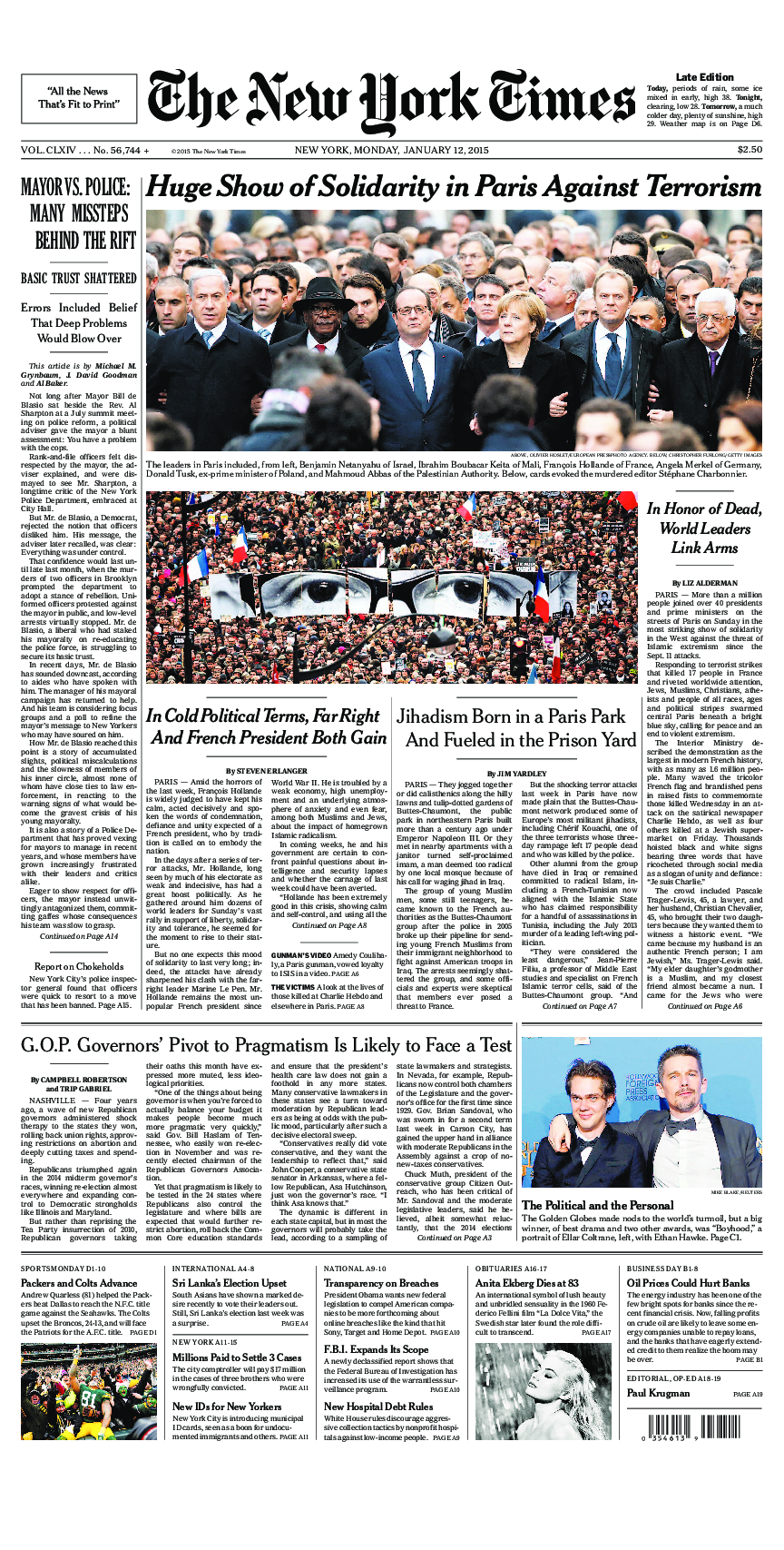 Prima-pagina-New-York-Times-del-2015-01-12