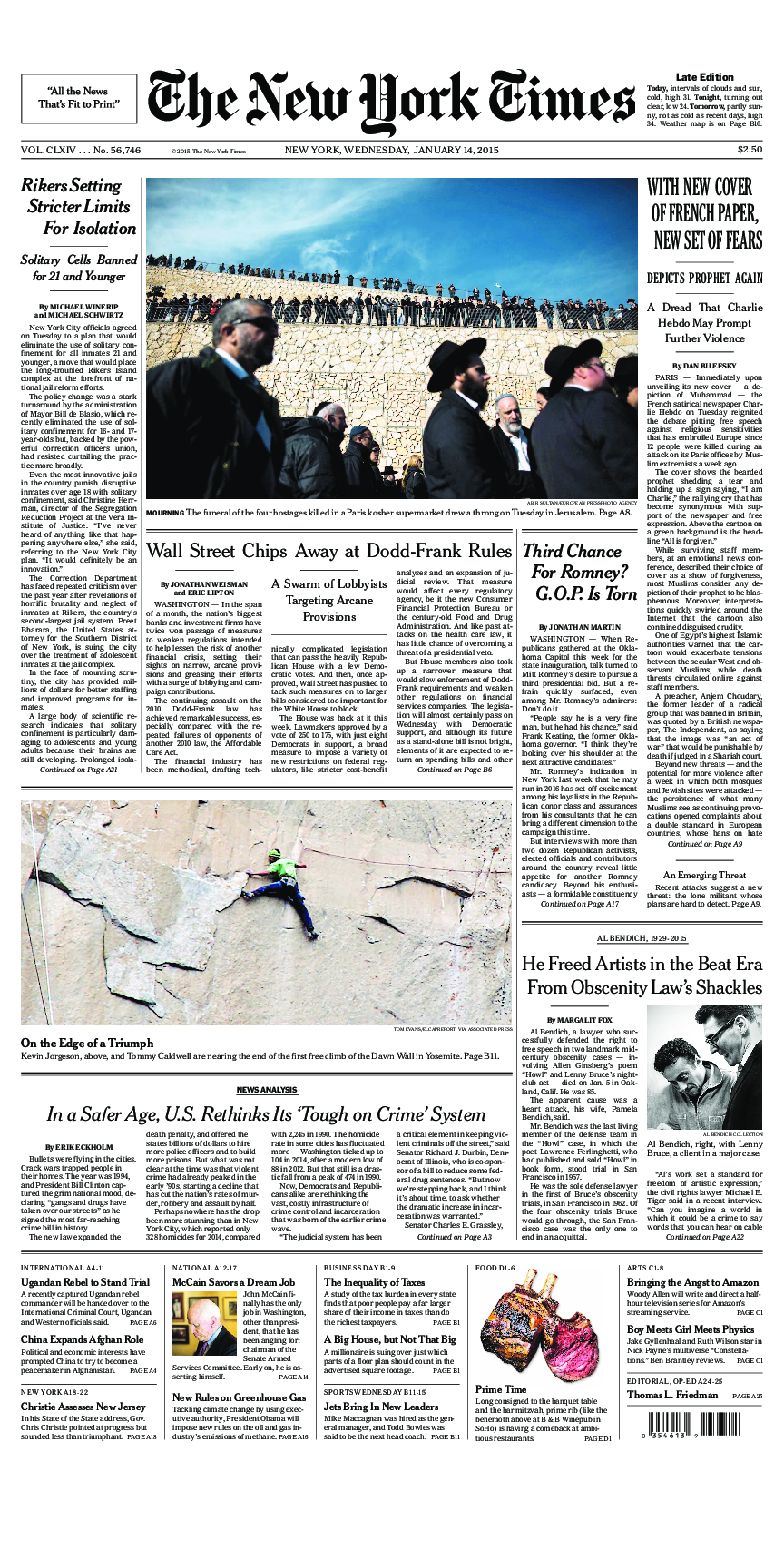 Prima-pagina-New-York-Times-del-2015-01-14