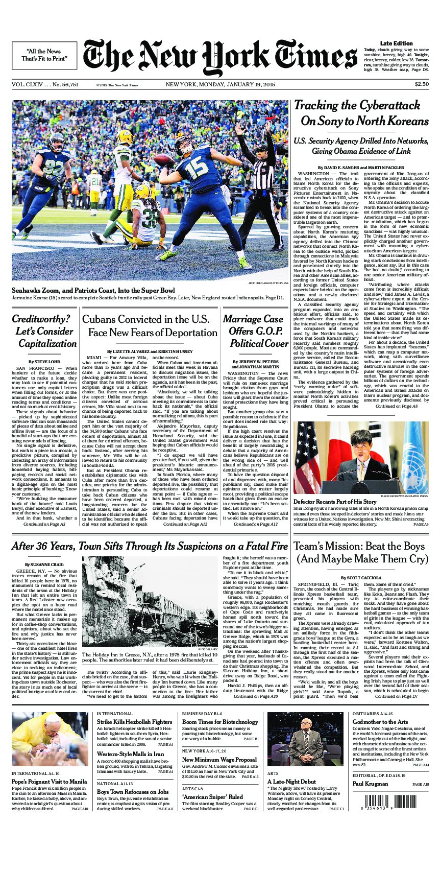 Prima-pagina-New-York-Times-del-2015-01-19