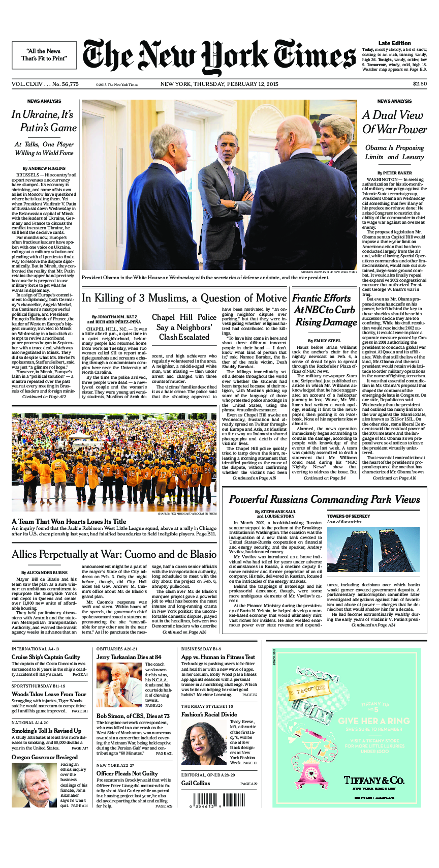 Prima-pagina-New-York-Times-del-2015-02-12